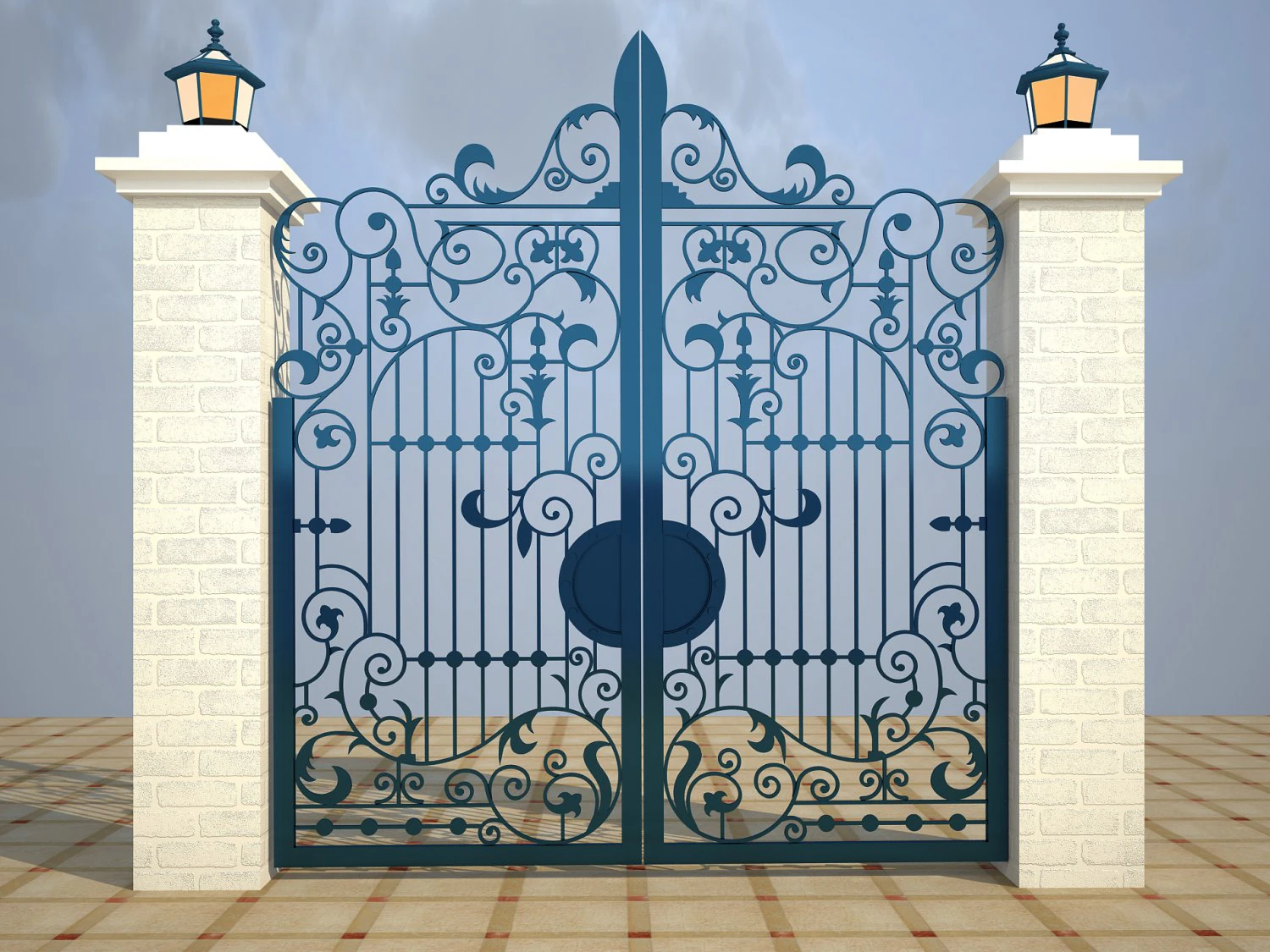 iron gate 3D Model .c4d .max .obj .3ds .fbx .stl .blend