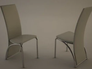 silla 1 blanca Modelo 3D