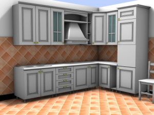 italian wood kitchen Modelo 3D