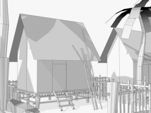 fantasy villege huts 3D Model
