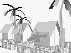 fantasy villege huts 3D Model