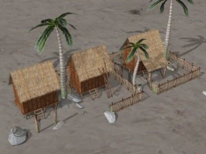 fantasy villege huts 3D Model