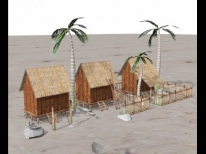 fantasy villege huts 3D Model