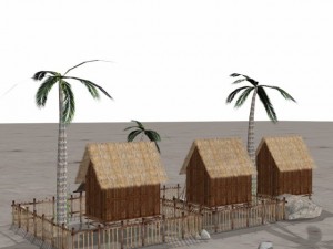 fantasy villege huts 3D Model