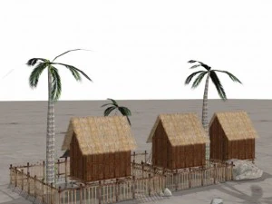 fantasy villege huts 3D Model