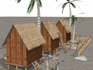 fantasy villege huts 3D Model