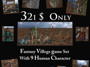fantasy villege game set Modelo 3D