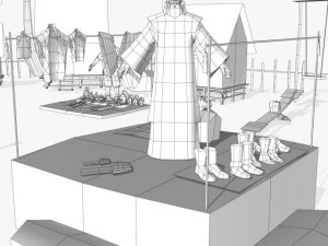 fantasy villege game set 3D Model