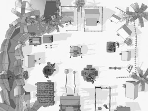fantasy villege game set 3D Model