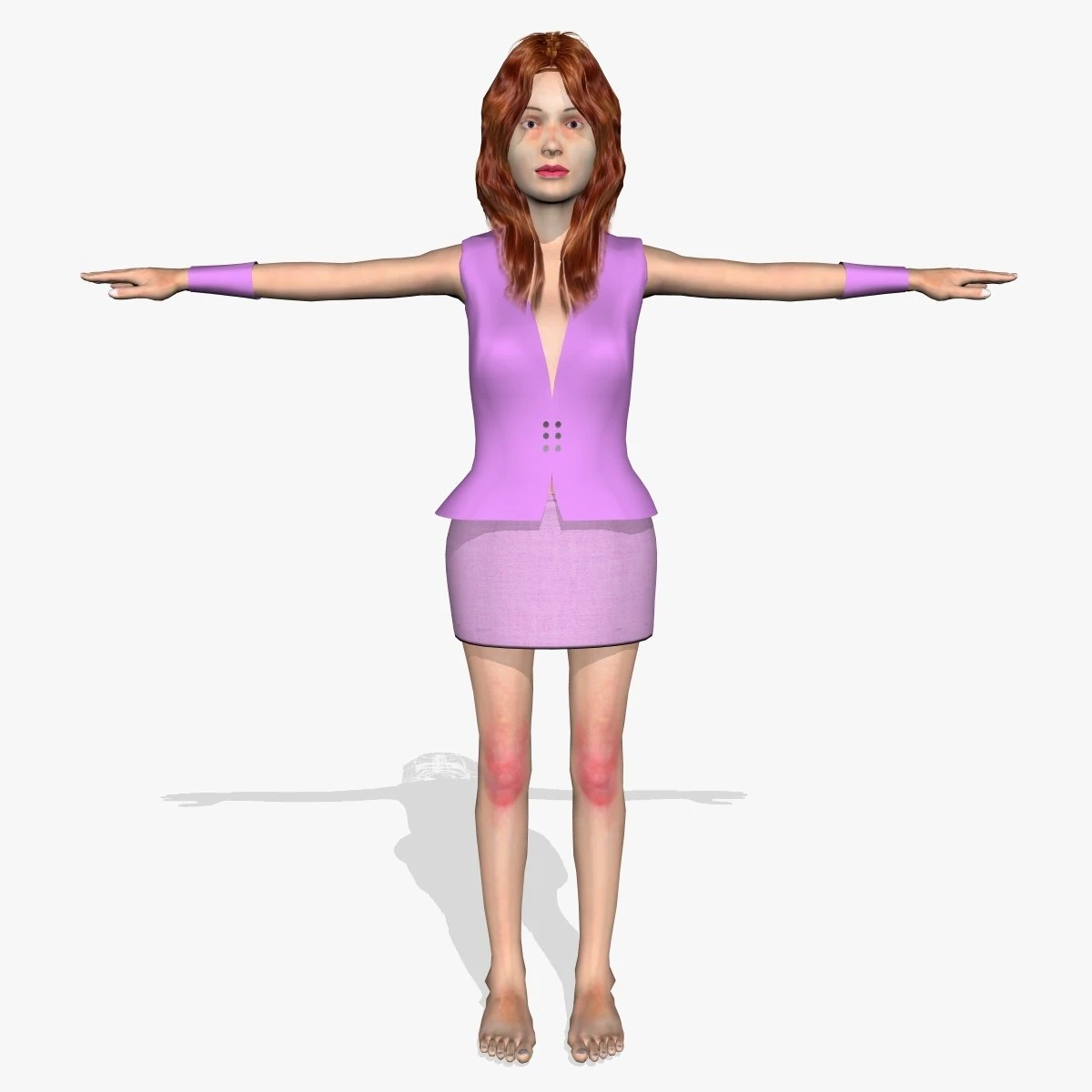 sexy girl mona 3D Model .c4d .max .obj .3ds .fbx .stl .blend