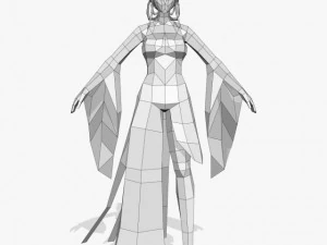 판타지 게임 캐릭터 나가순다리 3D 모델