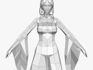 판타지 게임 캐릭터 나가순다리 3D 모델