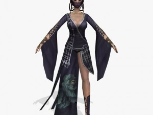 판타지 게임 캐릭터 나가순다리 3D 모델