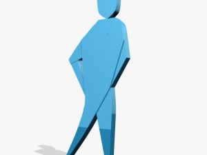 3d blue logo 3D 모델