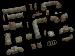 pipes collection set 3D Модель