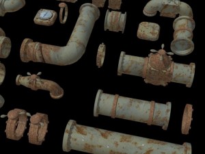 pipes collection set 3D Модель