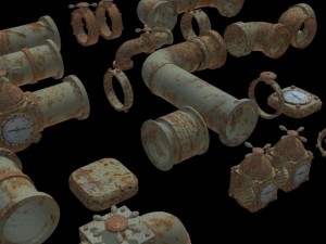 pipes collection set 3D Модель