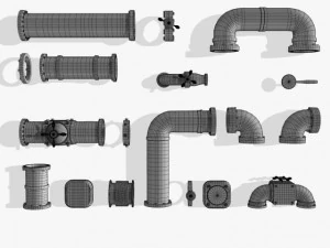 pipes collection set 3D Model