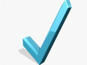 blue check 3d icon 3D Model