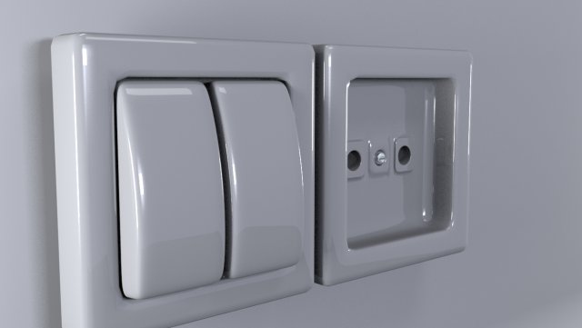 socket and light switch 3D मॉडल .c4d .max .obj .3ds .fbx .stl .blend 