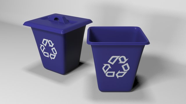 plastic recycling bins 3D Модель .c4d .max .obj .3ds .fbx .stl .blend 