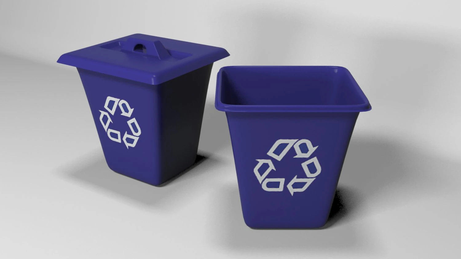 plastic recycling bins 3D Model .c4d .max .obj .3ds .fbx .stl .blend