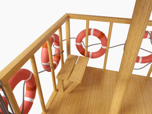 beach lifeguard-tower with lifebuoy Modelo 3D