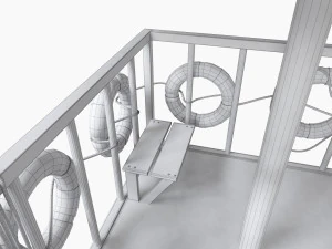 torre de salva-vidas de praia com b&oacute;ia salva-vidas Modelo 3D