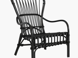 storsele ikea chair rattan bamboo black 3D Модель