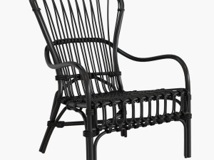storsele ikea chair rattan bamboo black 3D Модель