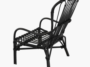 storsele ikea chair rattan bamboo black 3D Модель