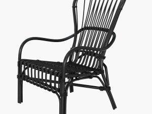 storsele ikea chair rattan bamboo black 3D Модель