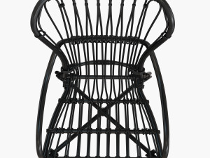 storsele ikea chair rattan bamboo black 3D Модель