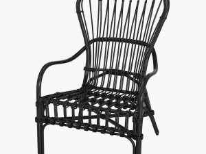 storsele ikea chair rattan bamboo black 3D Модель