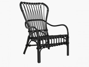 storsele ikea chair rattan bamboo black 3D Модель