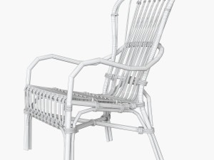 storsele ikea chair rattan bamboo black 3D Модель