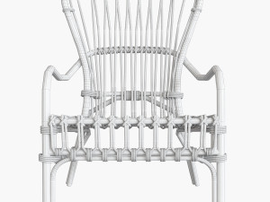 storsele ikea chair rattan bamboo black 3D Модель