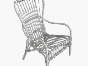 storsele ikea chair rattan bamboo black 3D Модель