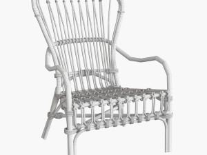 storsele ikea chair rattan bamboo black 3D Модель