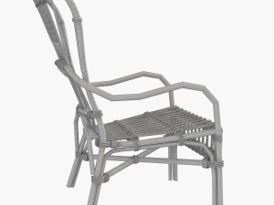 storsele ikea chair rattan bamboo black 3D Модель