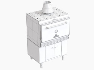 hosper hmb ab 110 mibrasa charcoal oven with cupboard below Model 3D