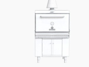 hosper hmb ab 110 mibrasa charcoal oven with cupboard below Model 3D