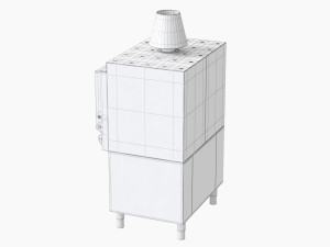 hosper hmb ab 110 mibrasa charcoal oven with cupboard below Model 3D