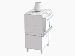 hosper hmb ab 110 mibrasa charcoal oven with cupboard below Model 3D