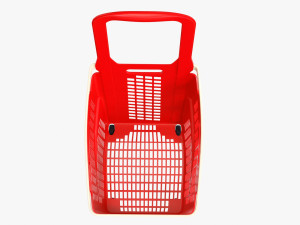 supermarket basket trolley plastik red Modello 3D