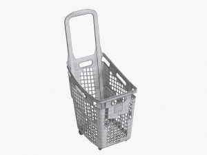 supermarket basket trolley plastik red Modello 3D