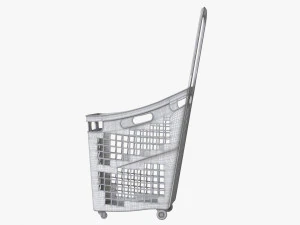 supermarket basket trolley plastik red 3D Model
