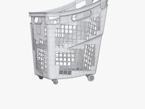 supermarket basket trolley plastik red Modello 3D