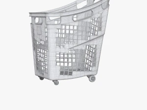 supermarket basket trolley plastik red 3D Model