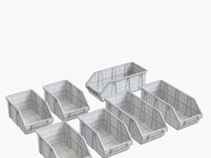 Scatole di plastica ikea per i componenti Modello 3D